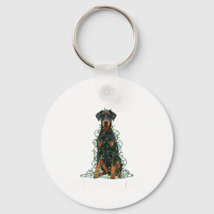 Doberman Nscher Christmas I'm Fine Everything Is F Keychain