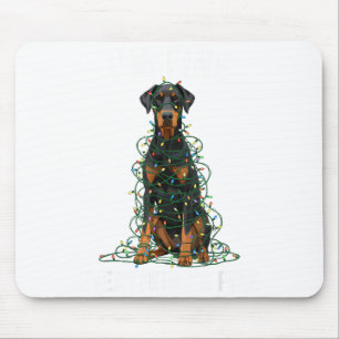 Doberman Nscher Christmas I'm Fine Everything Is F Mouse Pad