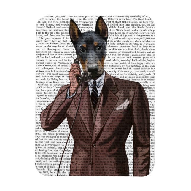 Doberman on Phone Magnet (Vertical)
