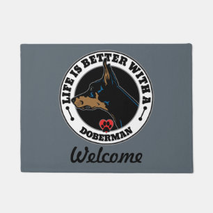 Doberman Personalized Life Is Better Doormat