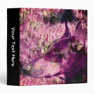 Doberman Pink Flowers Fantasy Art Personalized Binder