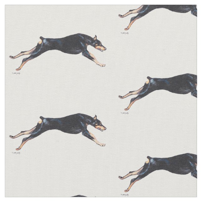 Doberman Pinscher à la tête d'un tissu d'art pour  (Fermer)
