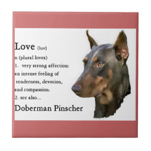 Doberman Pinscher Art Love Is... Tile