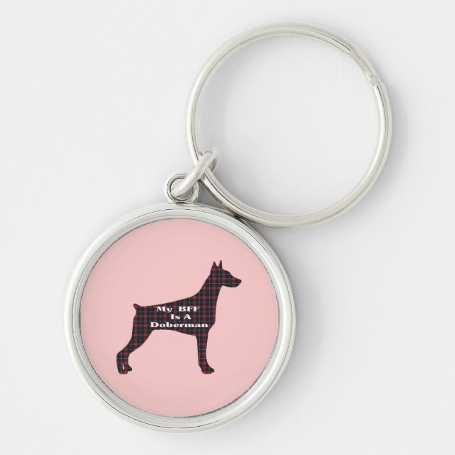 Doberman Pinscher BFF Keychain (Front)