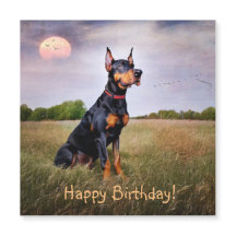 Doberman Pinscher Birthday Magnetic Card