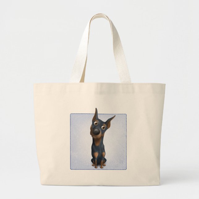 Doberman Pinscher (Black & Tan) DOB1 Large Tote Bag (Front)
