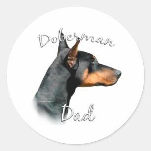 Doberman Pinscher (blk) Dad 2 Classic Round Sticker