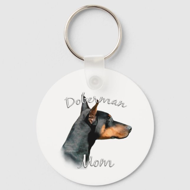 Doberman Pinscher (blk) Mom 2 Keychain (Front)