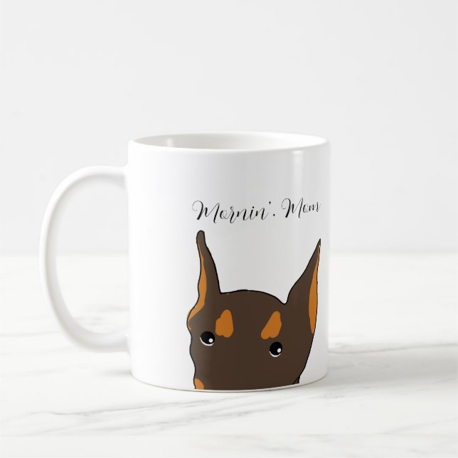 Doberman Pinscher Cartoon Mug (Gauche)