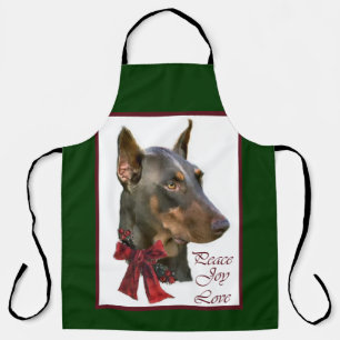 Doberman Pinscher Christmas Apron