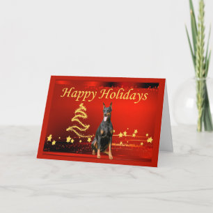 Doberman Pinscher Christmas Card Stars