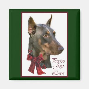 Doberman Pinscher Christmas Magnet