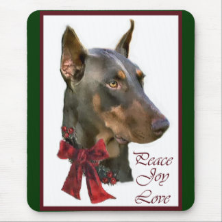 Doberman Pinscher Christmas Mouse Pad