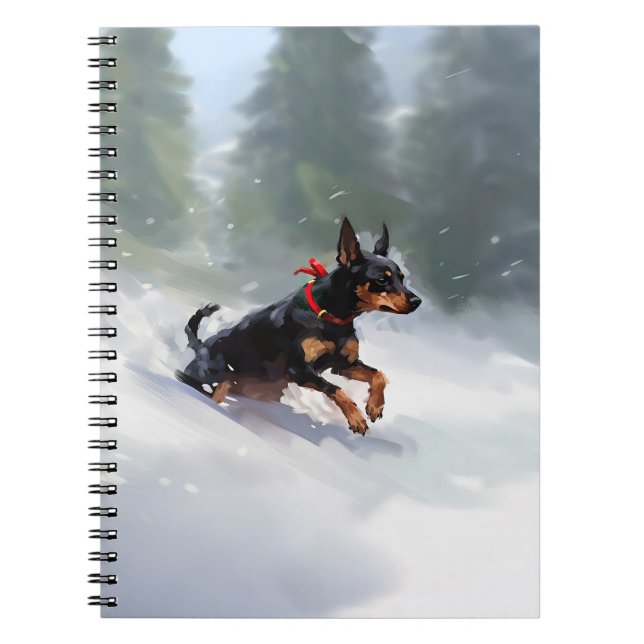 Doberman Pinscher Christmas snow winter Notebook (Front)