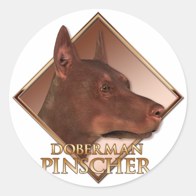 Doberman Pinscher Classic Round Sticker (Front)