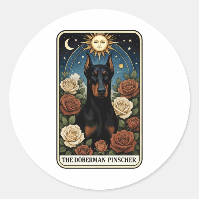 Doberman Pinscher Classic Round Sticker (Front)