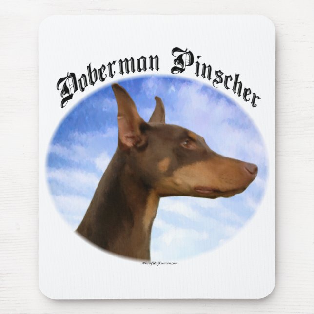 Doberman Pinscher Clouds Mouse Pad (Front)