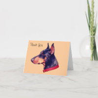 Doberman Pinscher Customizable Thank You Card
