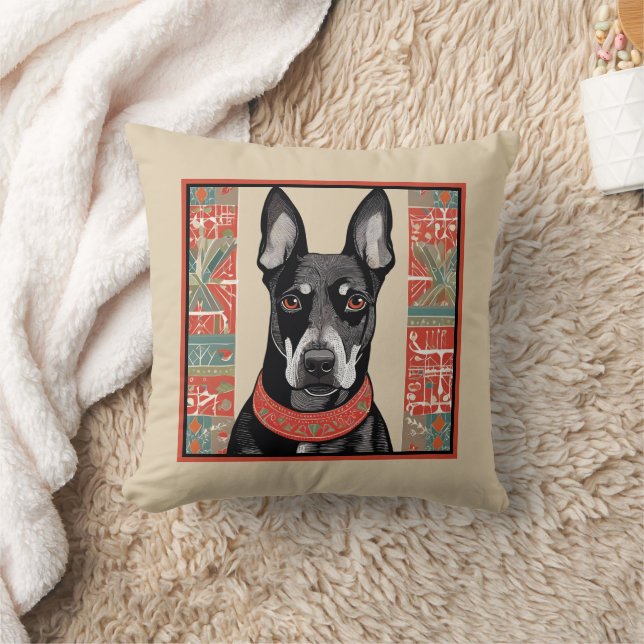 Doberman Pinscher Cute Sofa  Throw Pillow (Blanket)