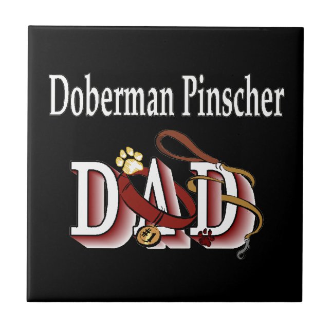 Doberman Pinscher Dad Tile (Front)