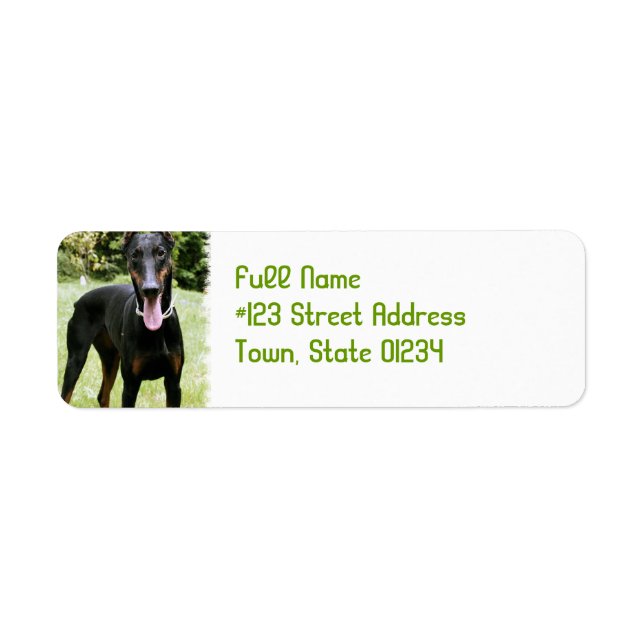 Doberman Pinscher Dog Adresse de retour (Devant)
