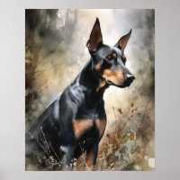 Doberman Pinscher Dog Art Imprimer Poster