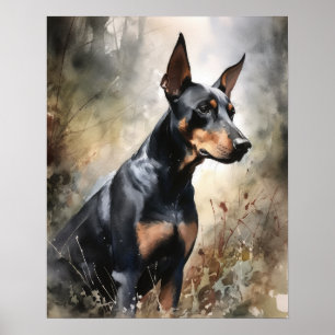 Doberman Pinscher Dog Art Imprimer Poster