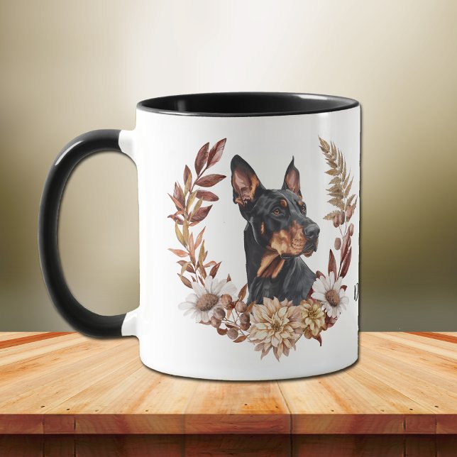 Doberman Pinscher Dog Autumn Wreath Mug (Creator Uploaded)