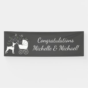 Doberman Pinscher Dog Baby Shower Banner