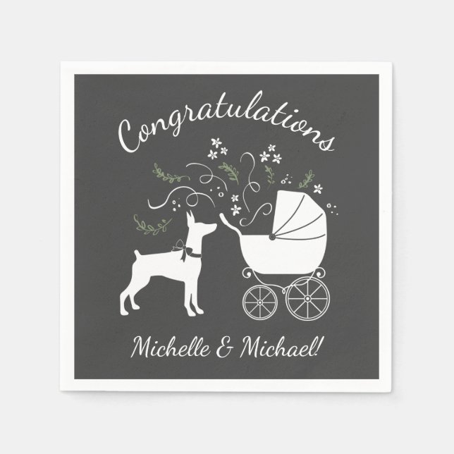 Doberman Pinscher Dog Baby Shower Napkin (Front)