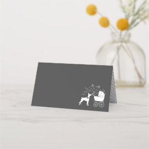 Doberman Pinscher Dog Baby Shower Place Card