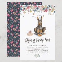 Doberman Pinscher Dog Birthday Invitation