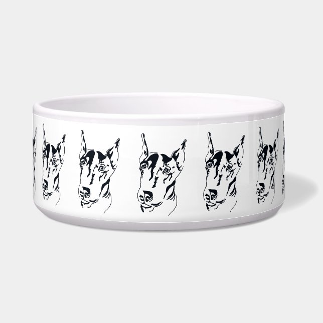 Doberman Pinscher Dog Bowl (Front)