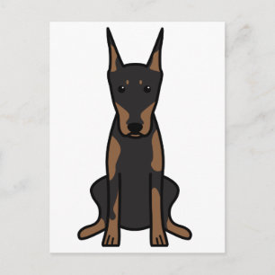 Doberman Pinscher Dog Cartoon Postcard