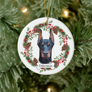 Doberman Pinscher dog Ceramic Ornament