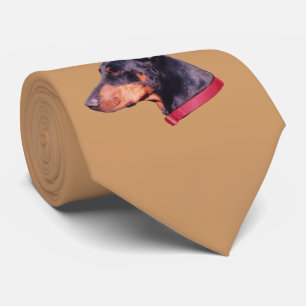 Doberman Pinscher Dog Face Tie