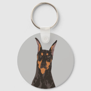 Doberman Pinscher Dog Keychain for Dog Lover