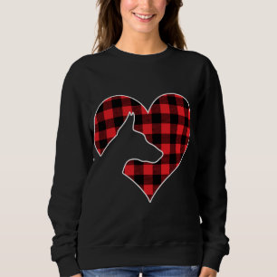 Doberman Pinscher Dog Merry Christmas Buffalo Plai Sweatshirt