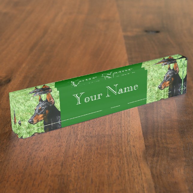 Doberman Pinscher dog Nameplate (Side)