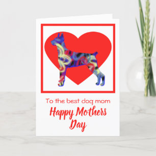 Doberman Pinscher Dog Red Heart Mother’s Day Card