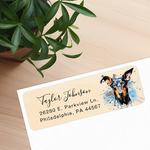 Doberman Pinscher Dog Return Address Label