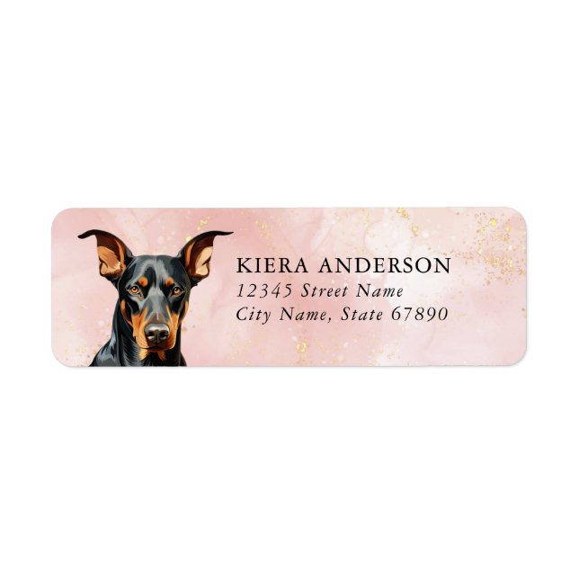 Doberman Pinscher Dog Return Address Labels (Front)