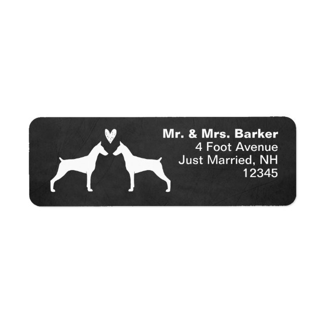 Doberman Pinscher Dog Silhouettes with Heart (Front)