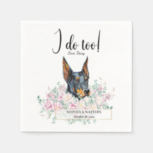 Doberman Pinscher Dog Wedding Cocktail Napkins