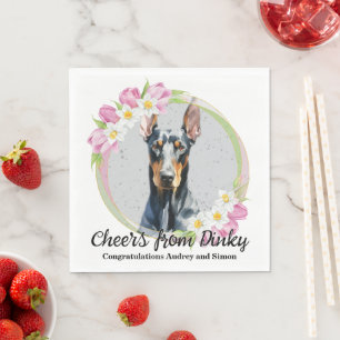 Doberman Pinscher Dog Wedding Napkins With Photo