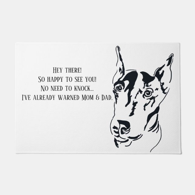 Doberman Pinscher Door Mat (Front)