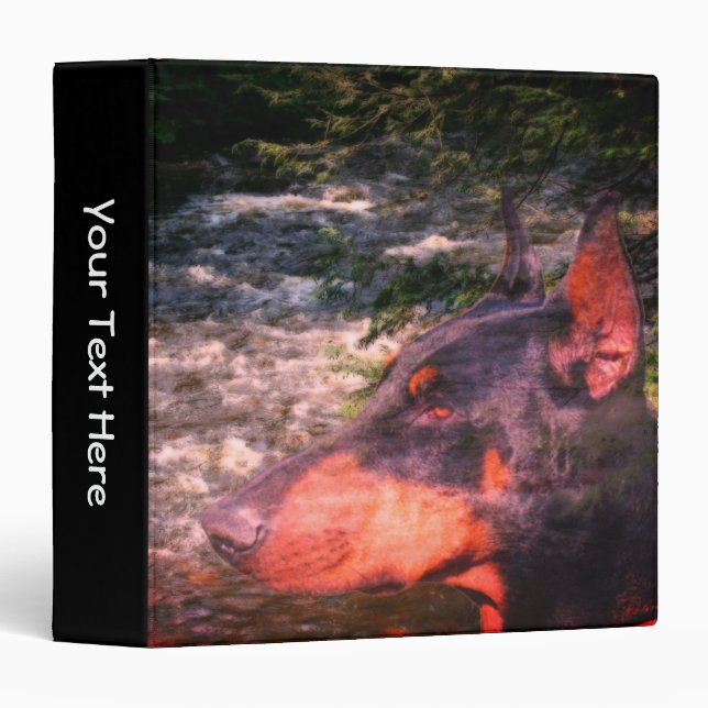 Doberman Pinscher Fantasy Art Personalized Binder (Front/Spine)
