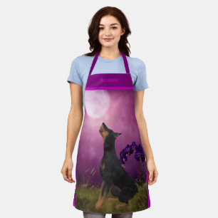 Doberman Pinscher Fantasy Moon Personalized Apron