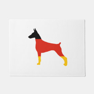 doberman pinscher germany-flag silhouette doormat