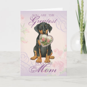 Doberman Pinscher Heart Mom Card
